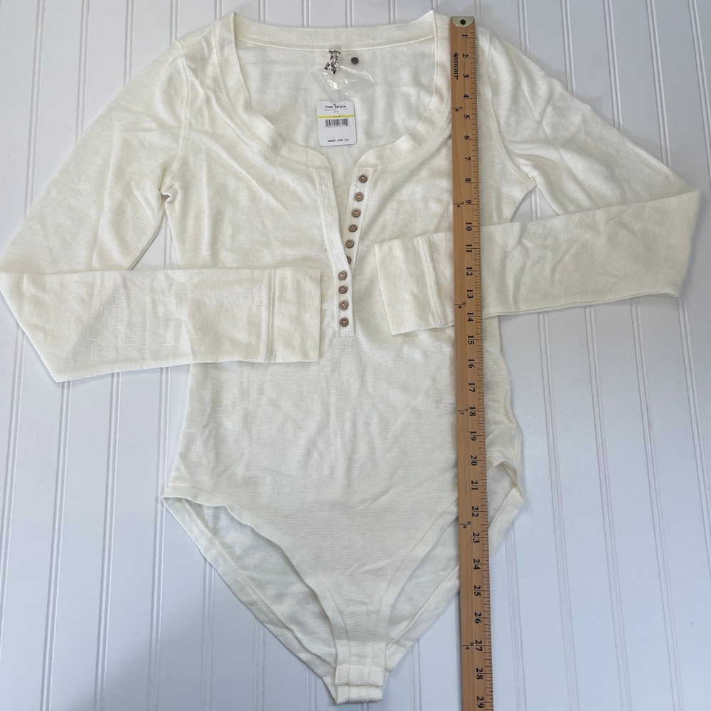 NWT Free People Intimately Henley Bodysuit Ivory Medium - Picture 4 of 8